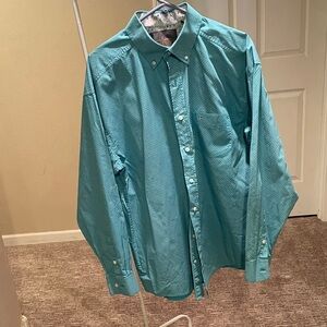 Tuf Cooper Panhandle Teal Button-Down Shirt for Men